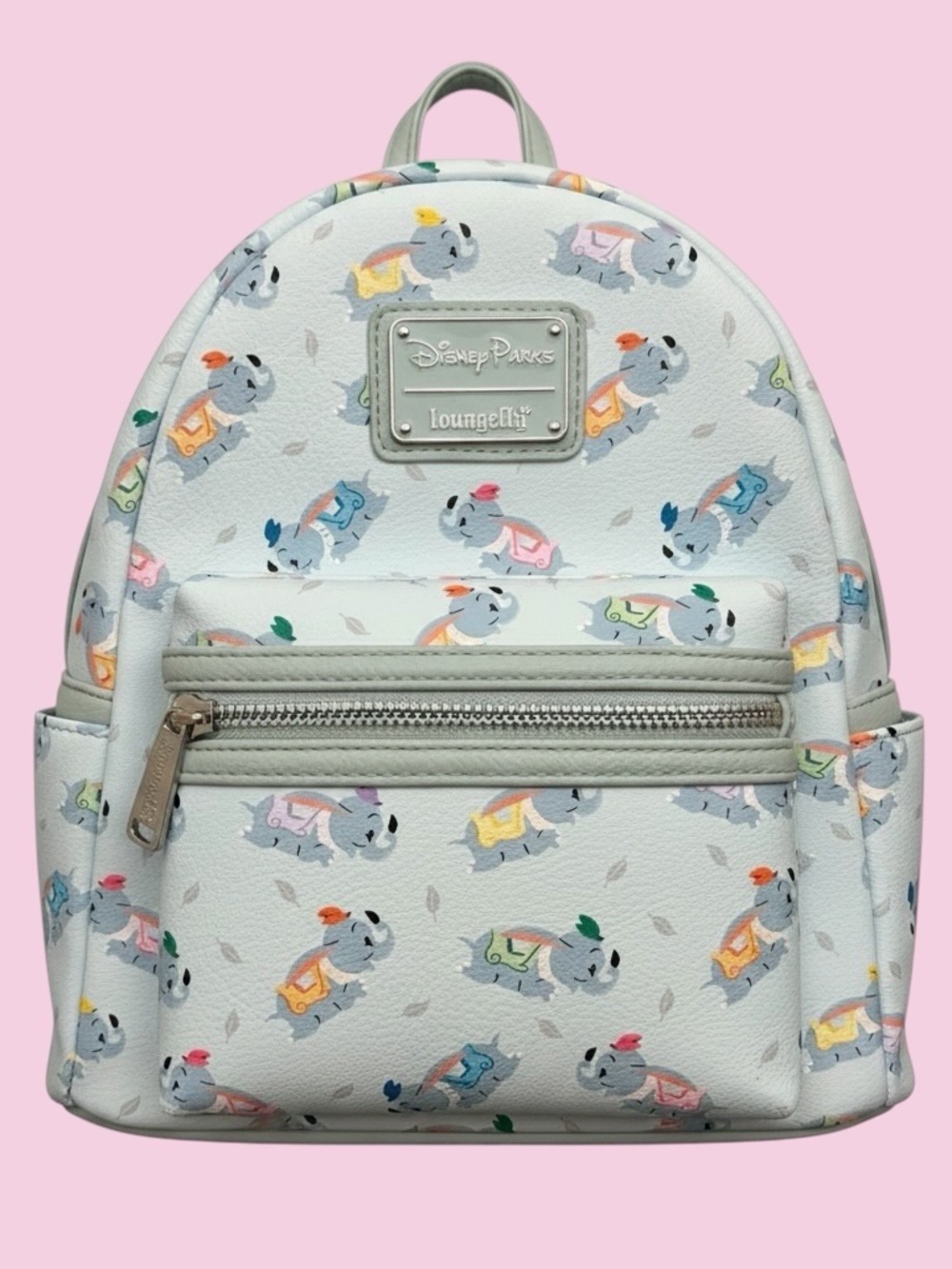 Loungefly Dumbo Pattern Mini Backpack in White with Multicolor Accents